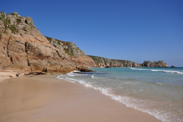 Porthcurno beach in Penwith, Cornwall.
